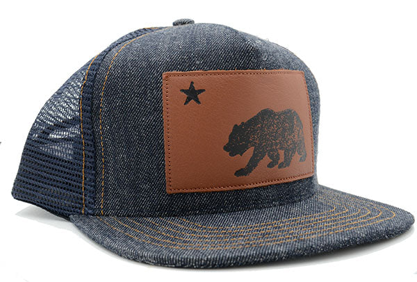 California Bear Denim Trucker Hat