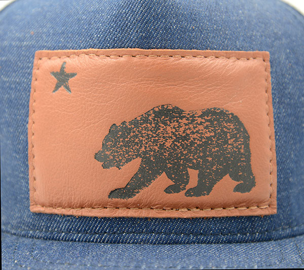 California Bear Denim Trucker Hat