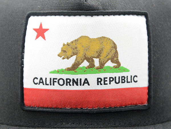 California Flag Black Eco 5 Panel Trucker Hat