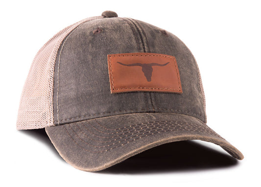 Longhorn Outback Leather Trucker Hat
