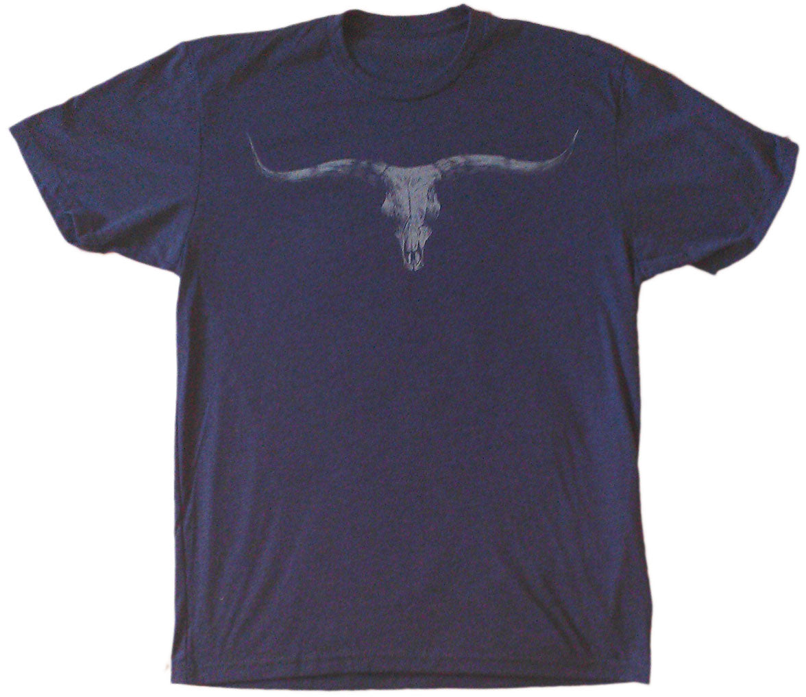 Longhorn Skull Men's T-Shirt Indigo Blue