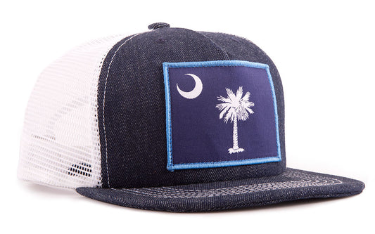South Carolina Flag Denim Trucker Hat