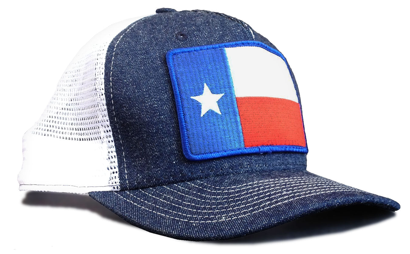 Texas Flag Made in USA Denim Trucker Hat 