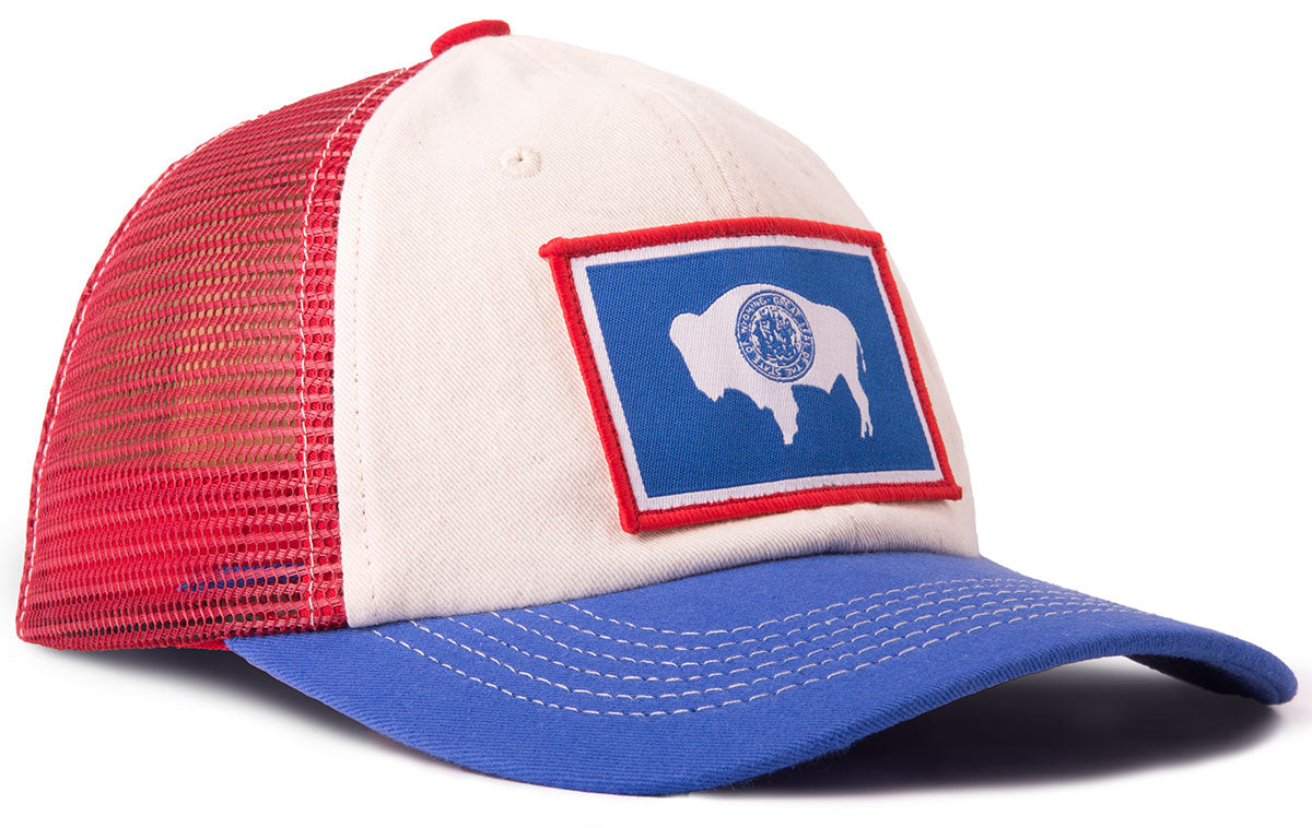 Red White and Blue Wyoming Flag Classic Mesh Hat