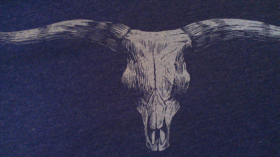 Longhorn Skull Men's T-Shirt Indigo Blue